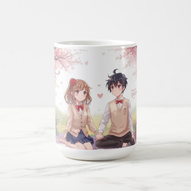 Anime Couple Valentine's Day Mug Kaffemugg (Center)