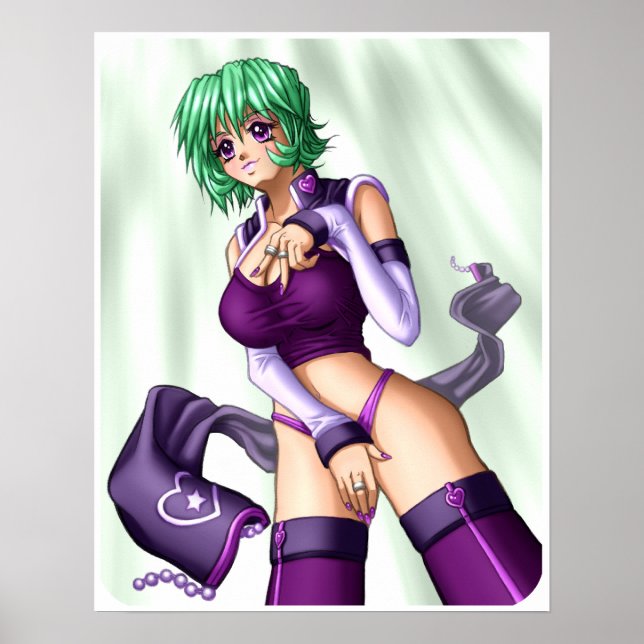 Anime Cover Up Girl Poster (Framsidan)