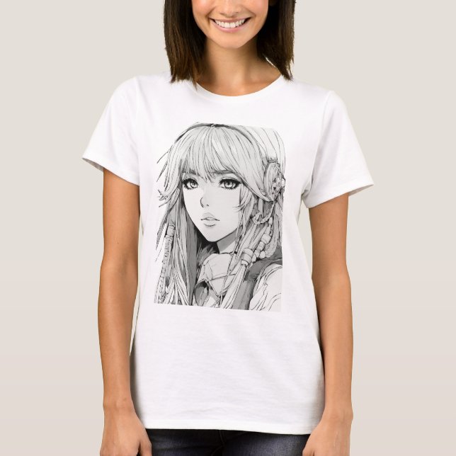 Anime Cute Japansk Kawaii Tecknad Otaku T Shirt (Framsida)