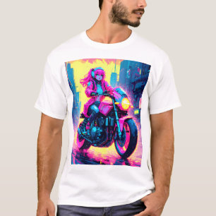 Anime Cyber Punk-tema grafisk t-shirt