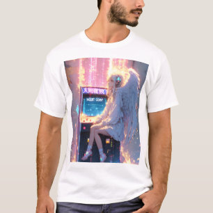 Anime Cyber Punk-tema grafisk t-shirt