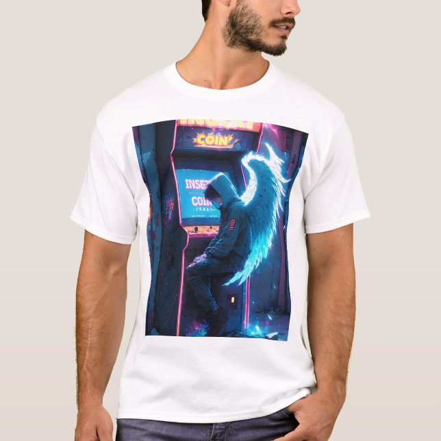 Anime Cyber Punk-tema grafisk t-shirt (Framsida)