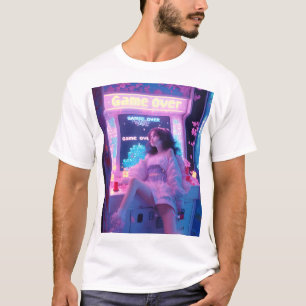 Anime Cyber Punk-tema grafisk t-shirt