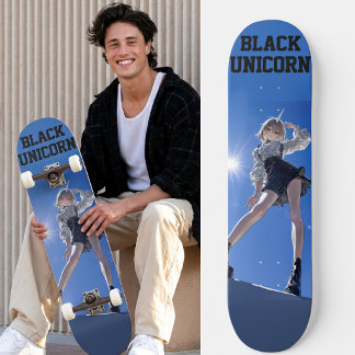 Anime Cyberpunk Black Unicorn Mini Skateboard Bräda 18,5 Cm