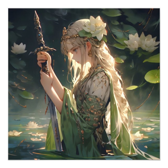 Anime Dam i Sjö Fototryck (Framsidan)