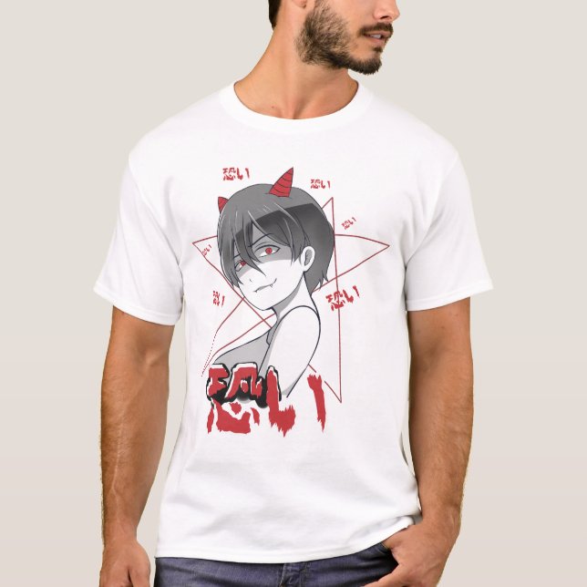 Anime Demon Girl T-shirt (Framsida)