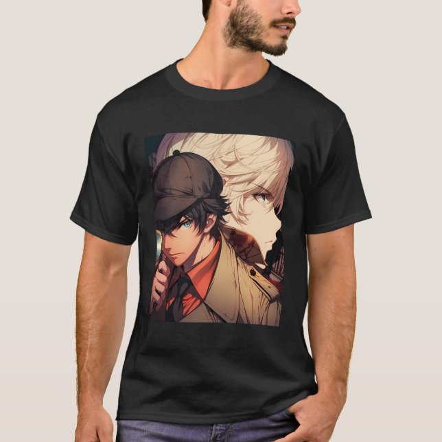 Anime detektiv Sleuth Crime T Shirt (Framsida)