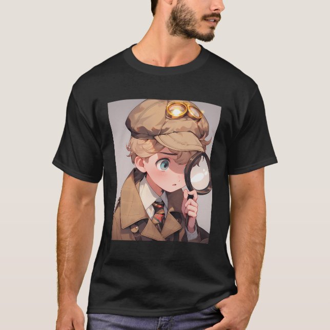Anime detektiv Sleuth Crime T Shirt (Framsida)