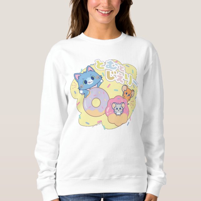 Anime Donut Delight med Tom, Jerry och Tuffy T Shirt (Framsida)