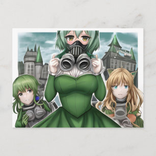 Anime Dorothy i ett vykort för gasmask