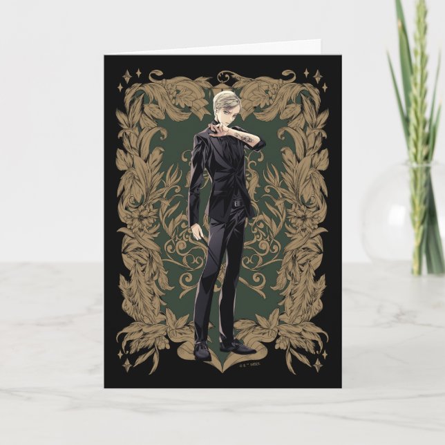 Anime Draco Malfoy utsmyckad ram Kort (Framsida)