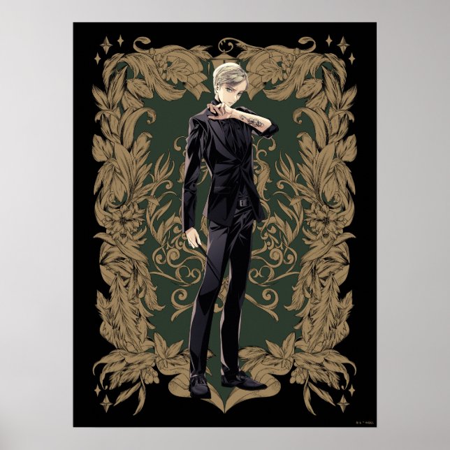 Anime Draco Malfoy utsmyckad ram Poster (Framsidan)
