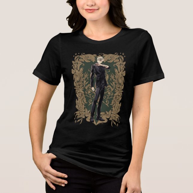 Anime Draco Malfoy utsmyckad ram T Shirt (Framsida)