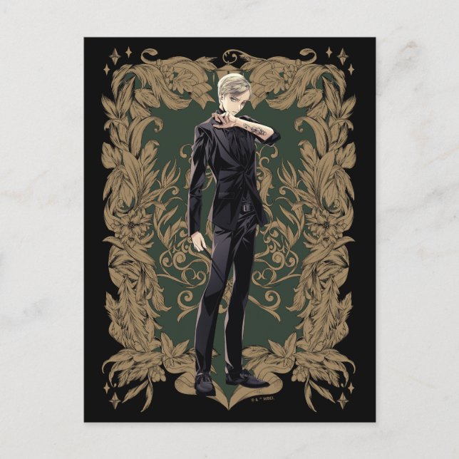 Anime Draco Malfoy utsmyckad ram Vykort (Framsida)