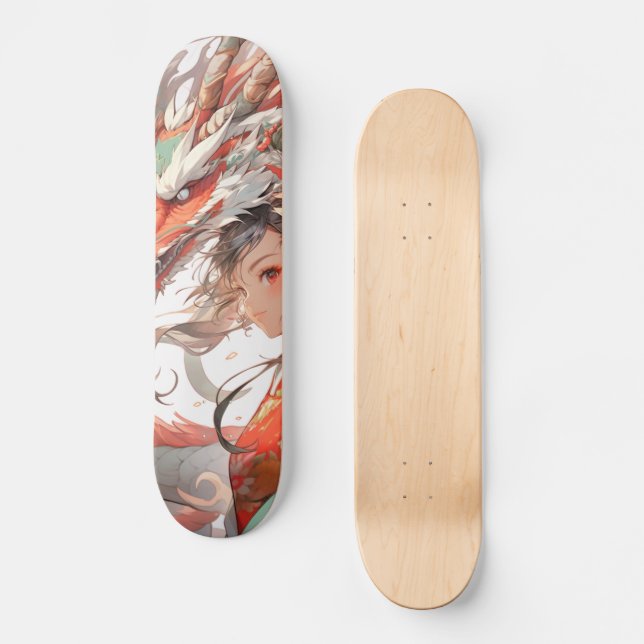 Anime Dragon/Girl Skate Deck (Framsida)