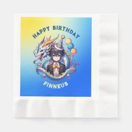 Anime Dragon Personlig Boy's Birthday Pappersservett