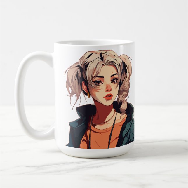Anime Dream: Beige-Halls Beauty Kaffemugg (Vänster)