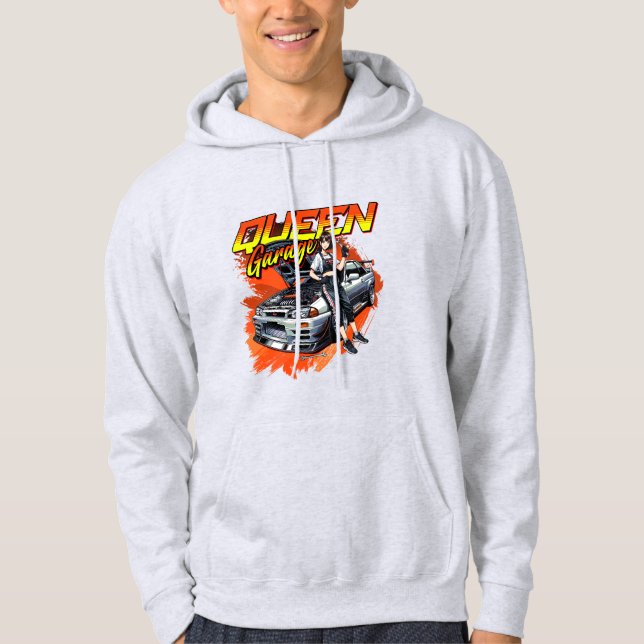Anime Drift Mechanic Car - Garage Queen Art Hoodie (Framsida)