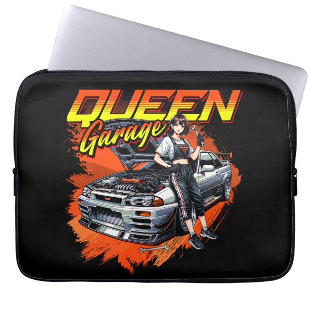 Anime Drift Mechanic Car - Garage Queen Art Laptop Fodral (Framsidan)