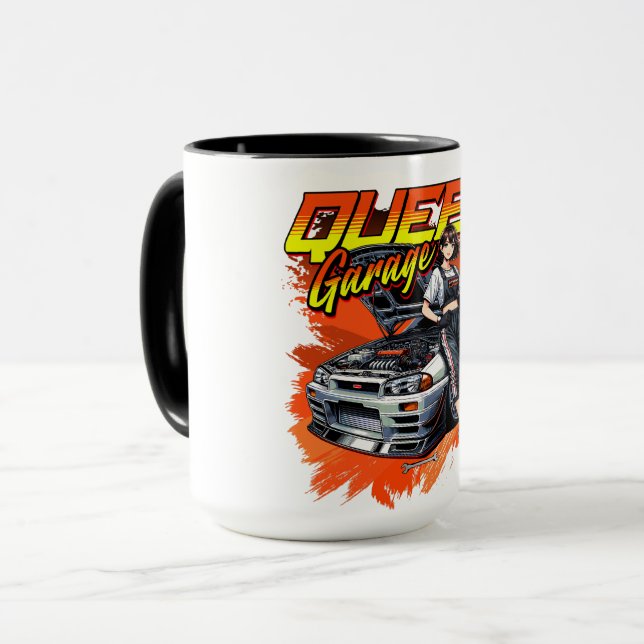 Anime Drift Mechanic Car - Garage Queen Art Mugg (Framsida vänster)
