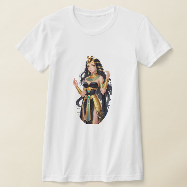 Anime Egyptian Pharaoh Queen – Majestic Royal T Shirt (Laydown)