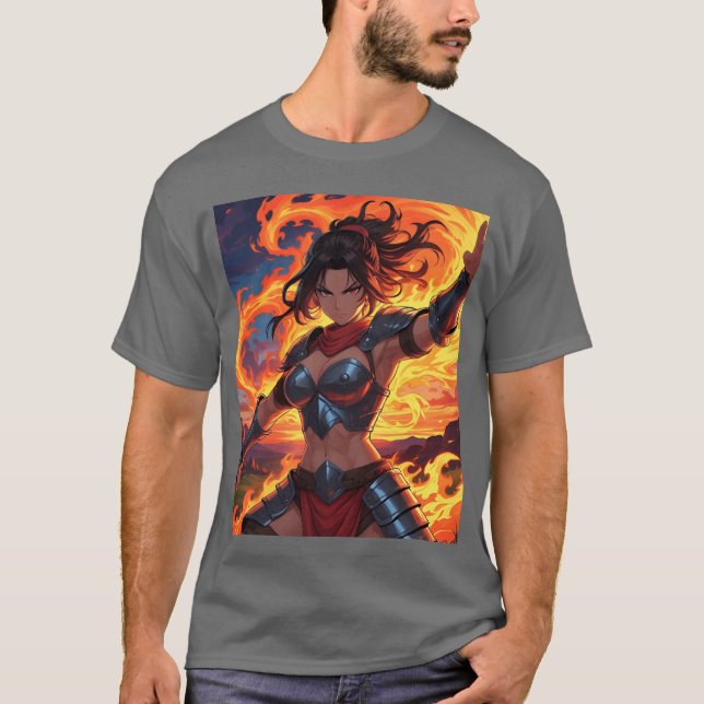 ANIME ELD FLICKA vän T Shirt (Framsida)