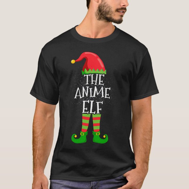 Anime Elf-familjen matchar julgruppen lustigt T Shirt (Framsida)