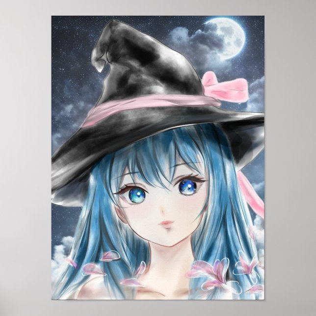 Anime Fairy Girl Halloween Illustration Poster (Framsidan)