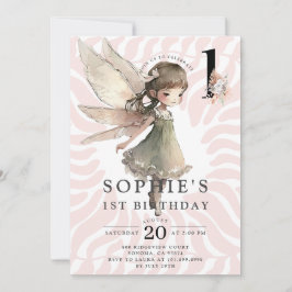 Anime Fairy Girl's 1st Birthday Inbjudningar