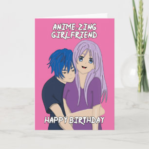 Anime Fantastisk Girlkompis-födelsedagskort Kort