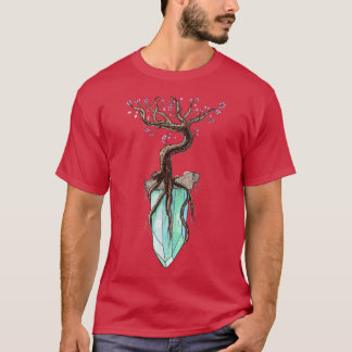 Anime Fantasy Sakura Träd om Flytande av Crystal T Shirt