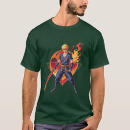 Anime Flame Warrior T-Shirt - Epic Samurai Design