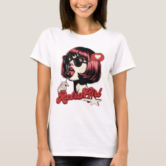 Anime Flicka Pop Art Grafisk T-Shirt - Söt Retro M