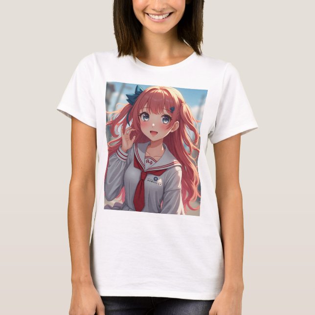 Anime-flicka T Shirt (Framsida)
