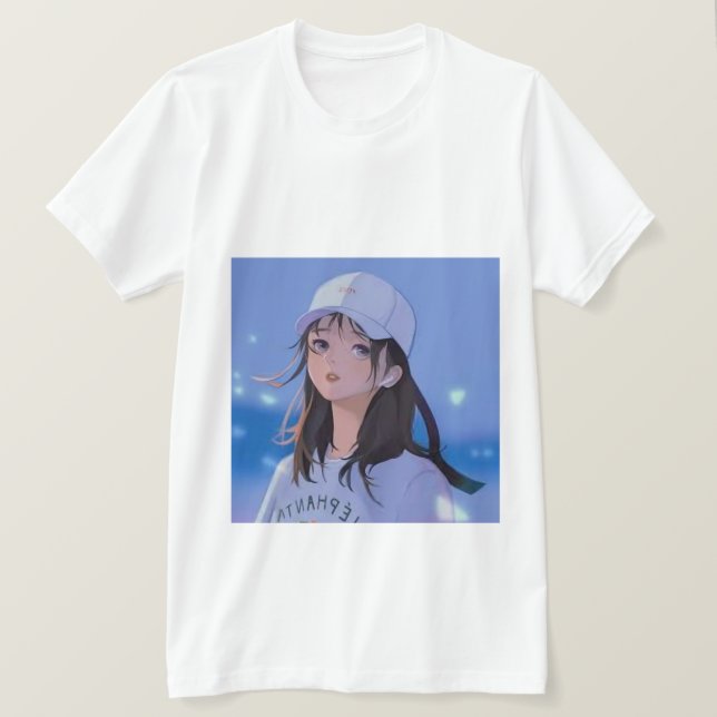 Anime-flicka T Shirt (Design framsida)