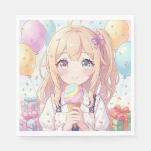 Anime Flickas Glassbjudningsfest Pappersservett