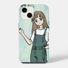 Anime Flickig iPhone Fodral - Sött Tecknat Ph