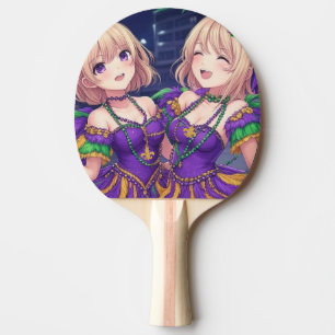 Anime-flickor Mardi Gras Pingisracket