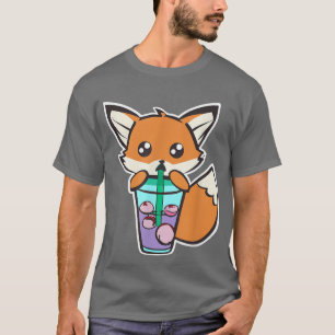 Anime Fo Drinking Boba Mjölk Bubble Tea Kawaii 100 T Shirt
