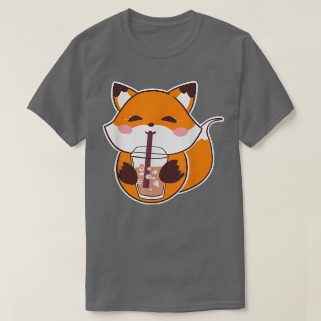 Anime Fo Drinking Boba Mjölk Bubble Tea Kawaii 31 T Shirt (Design framsida)