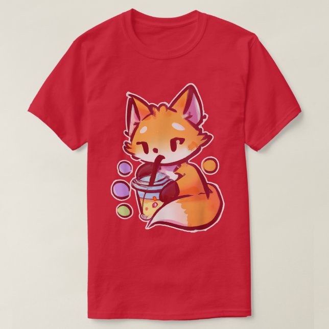 Anime Fo Drinking Bubble Tea Kawaii40  T Shirt (Design framsida)