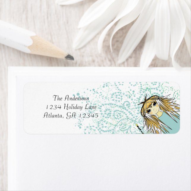 Anime Födelsedagsfest inbjudan Returadress Returadress Etikett (Insitu)