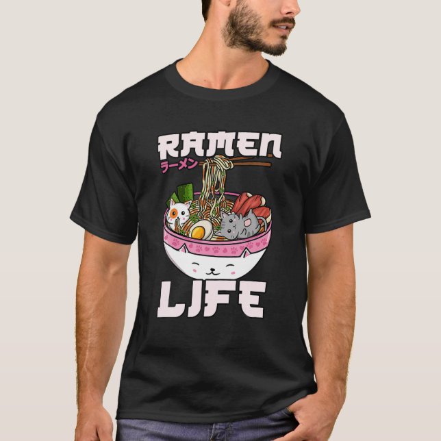 Anime Foodie Ramen Life T Shirt (Framsida)