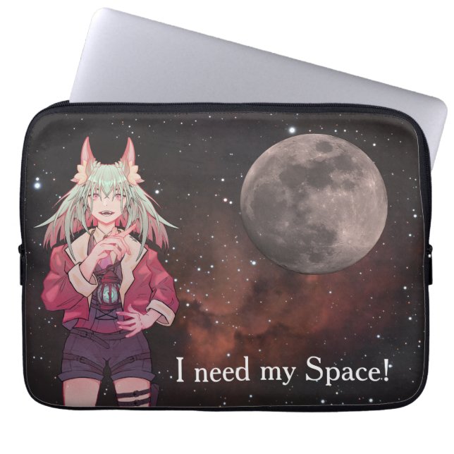Anime, full moon, Nebula  Laptop Fodral (Framsidan)