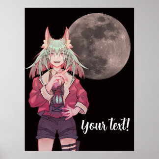 Anime, full moon poster