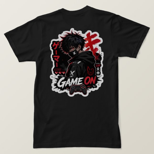 Anime Gaming Logoträja T Shirt (Design baksida)