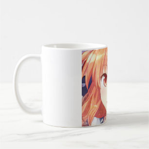 Anime ginger-hårig flicka plum öga kaffemugg