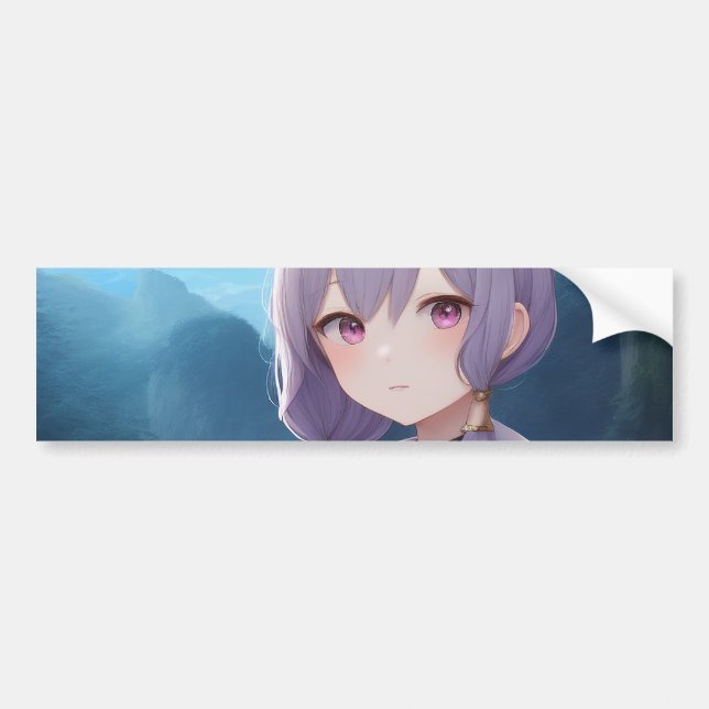 Anime Girl 001 Bildekal (Framsidan)