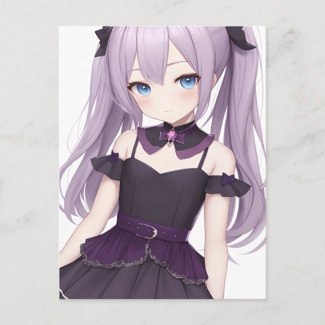 Anime Girl 016 Vykort (Framsida)