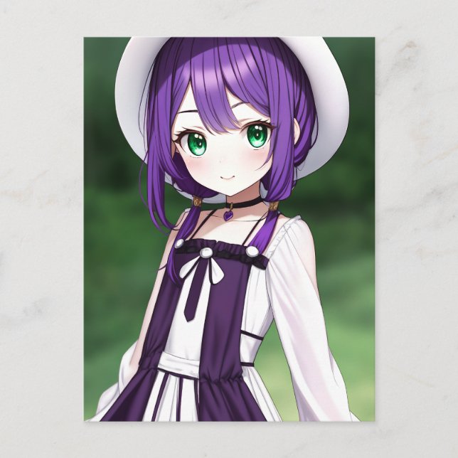 Anime Girl 018 Vykort (Framsida)